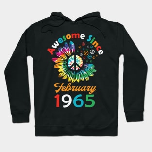 Funny Birthday Quote, Awesome Since February 1965, Retro Birthday Hoodie